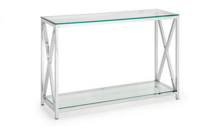 Julian Bowen Miami Silver Steel Console Table