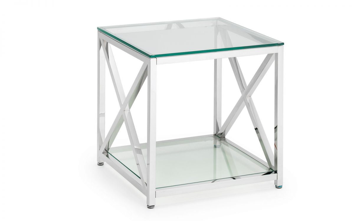 Julian Bowen Miami Silver Steel Lamp Table