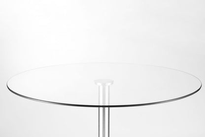 Julian Bowen Milan 120Cm Round Glass Pedestal Dining Table