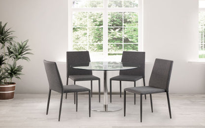 Julian Bowen Milan 120Cm Round Glass Pedestal Dining Table