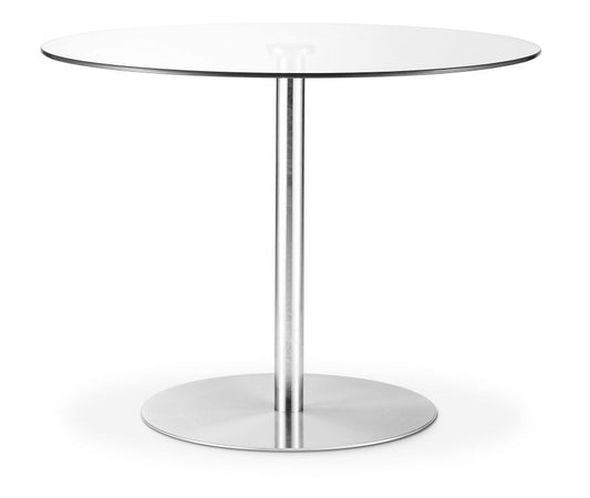 Julian Bowen Milan 120Cm Round Glass Pedestal Dining Table