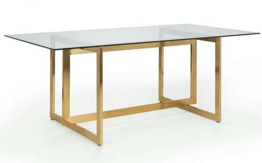 Julian Bowen Minori Gold Steel Rect. Dining Table