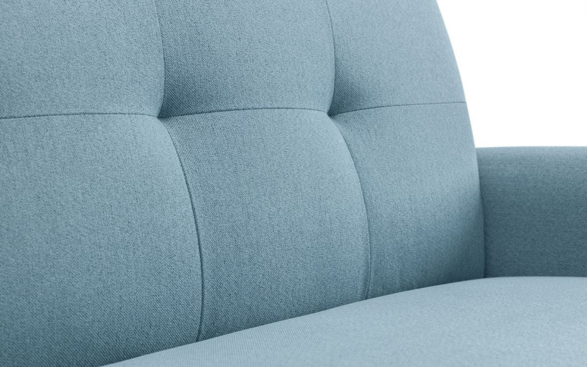 Julian Bowen Monza Blue Fabric 3 Seater Compact Retro Sofa
