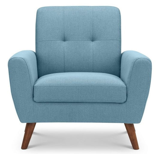 Julian Bowen Monza Blue Fabric Compact Retro Chair