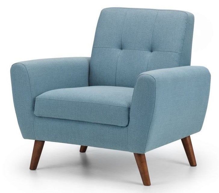 Julian Bowen Monza Blue Fabric Compact Retro Chair