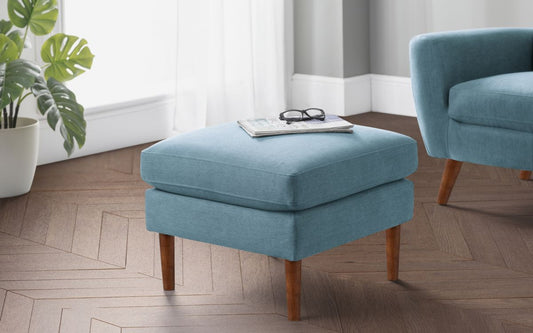 Julian Bowen Monza Blue Fabric Ottoman