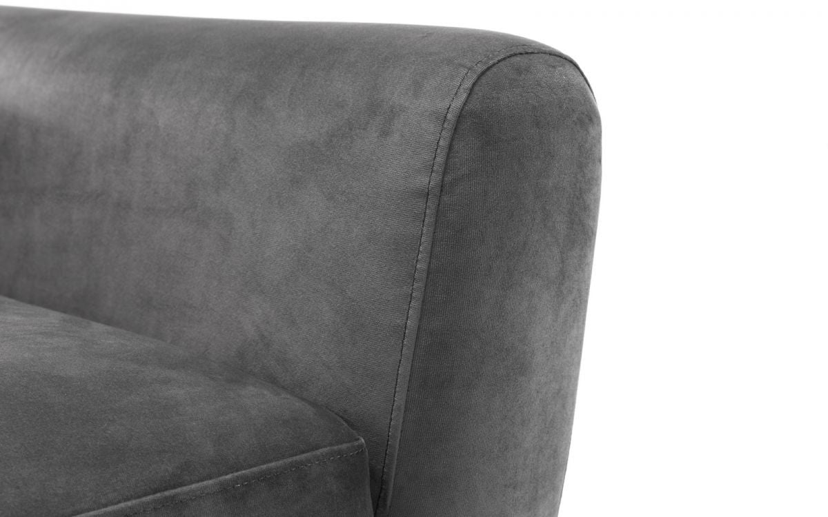 Julian Bowen Monza Dark Grey Velvet 3 Seater Sofa