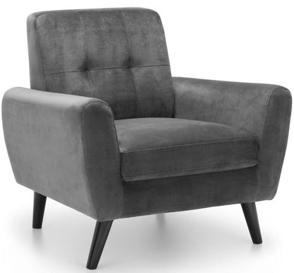 Julian Bowen Monza Dark Grey Velvet Chair