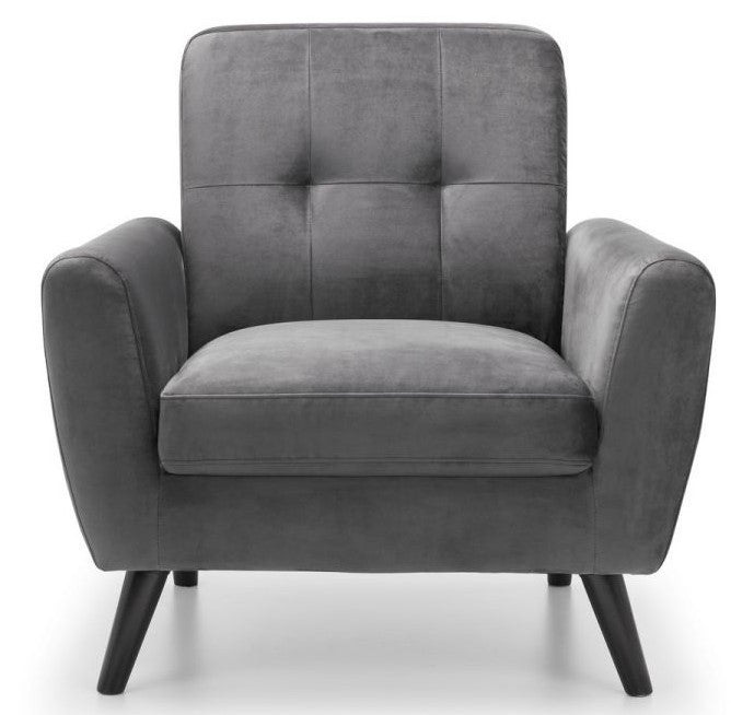 Julian Bowen Monza Dark Grey Velvet Chair