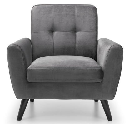 Julian Bowen Monza Dark Grey Velvet Chair