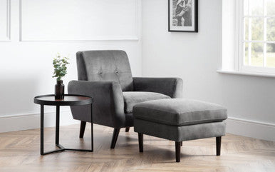 Julian Bowen Monza Dark Grey Velvet Chair