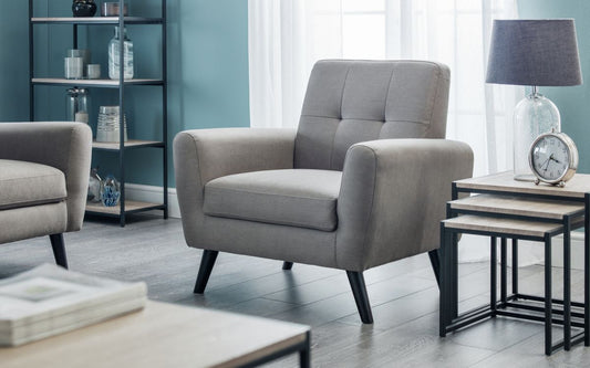 Julian Bowen Monza Grey Fabric Compact Retro Chair