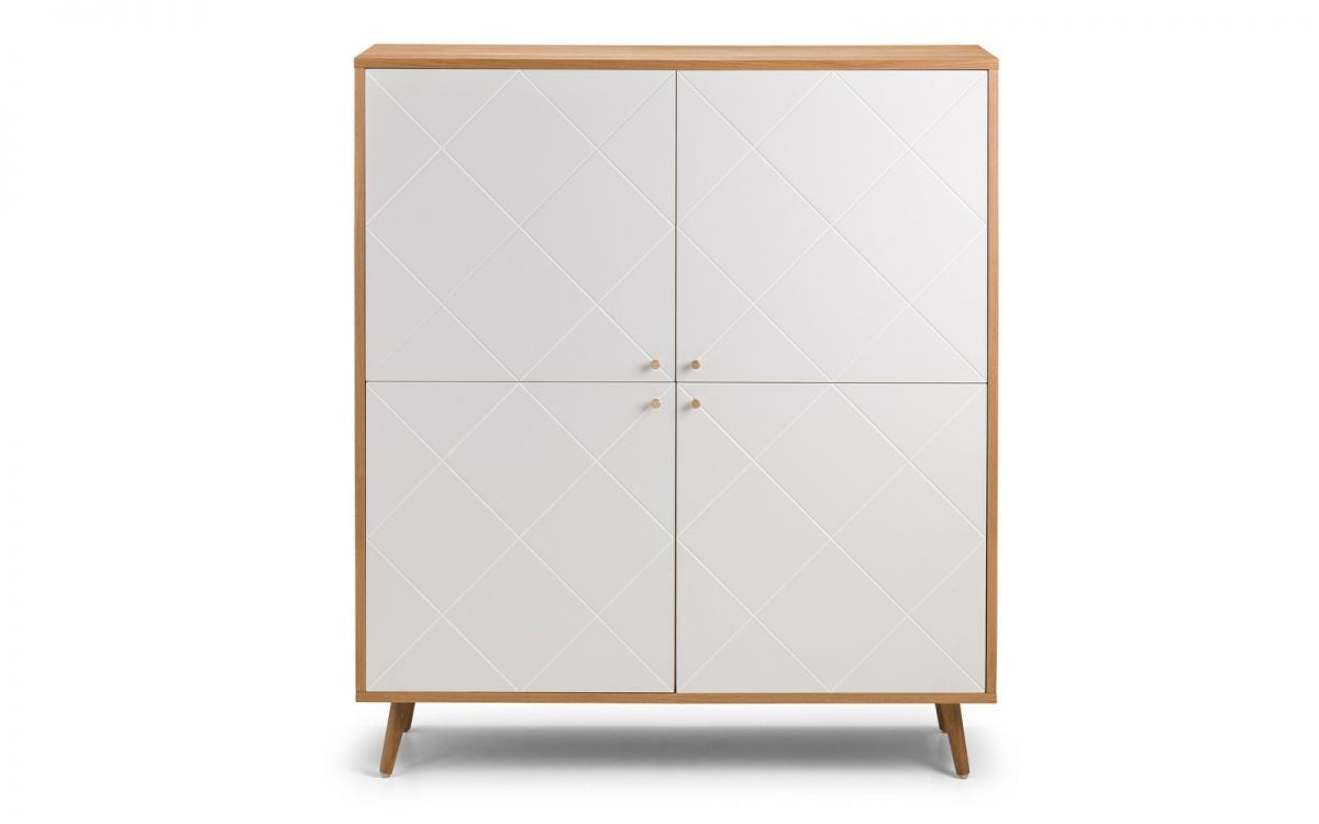 Julian Bowen Moritz Oak & White 4 Door Cabinet