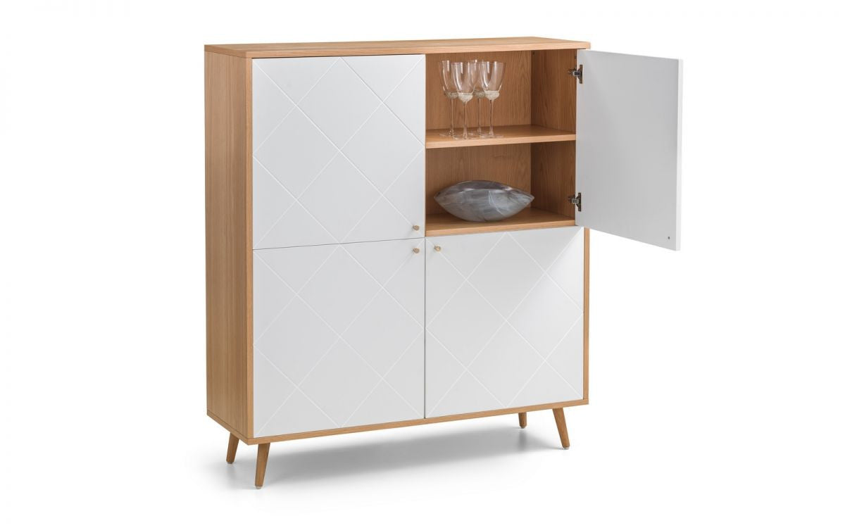 Julian Bowen Moritz Oak & White 4 Door Cabinet