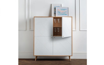 Julian Bowen Moritz Oak & White 4 Door Cabinet