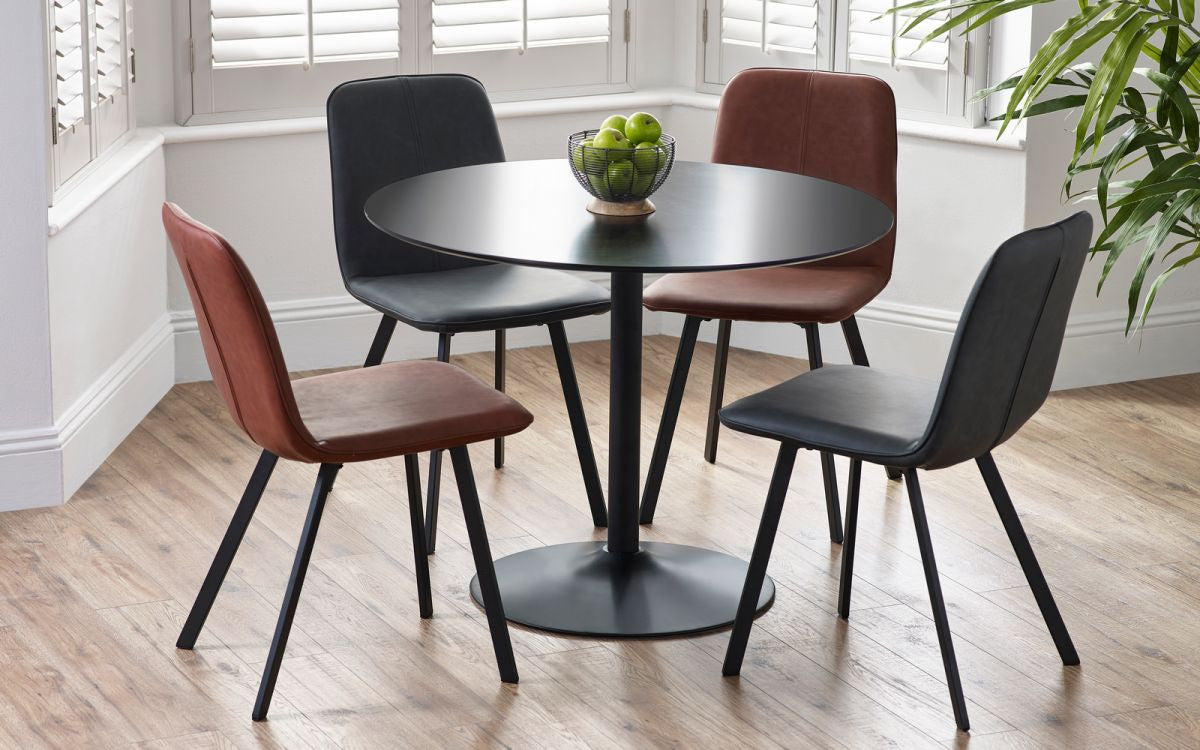 Julian Bowen Nero Black Wooden Round Dining Table