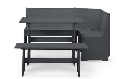 Julian Bowen Newport Anthracite Corner Dining Set With Storage Bench