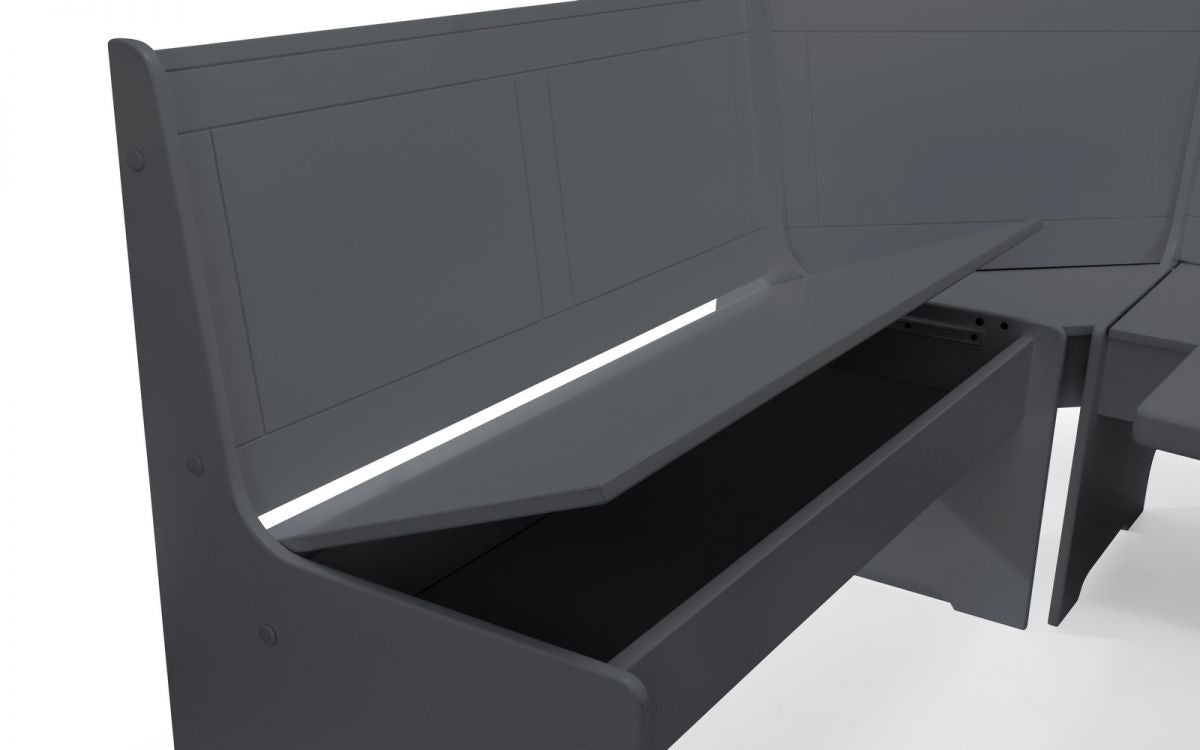 Julian Bowen Newport Anthracite Corner Dining Set With Storage Bench