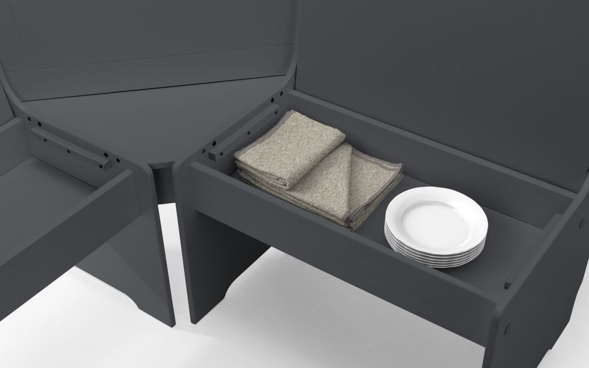 Julian Bowen Newport Anthracite Corner Dining Set With Storage Bench