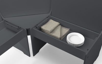 Julian Bowen Newport Anthracite Corner Dining Set With Storage Bench