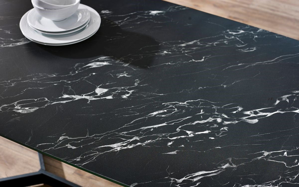 Julian Bowen Olympus Black Marble Dining Table