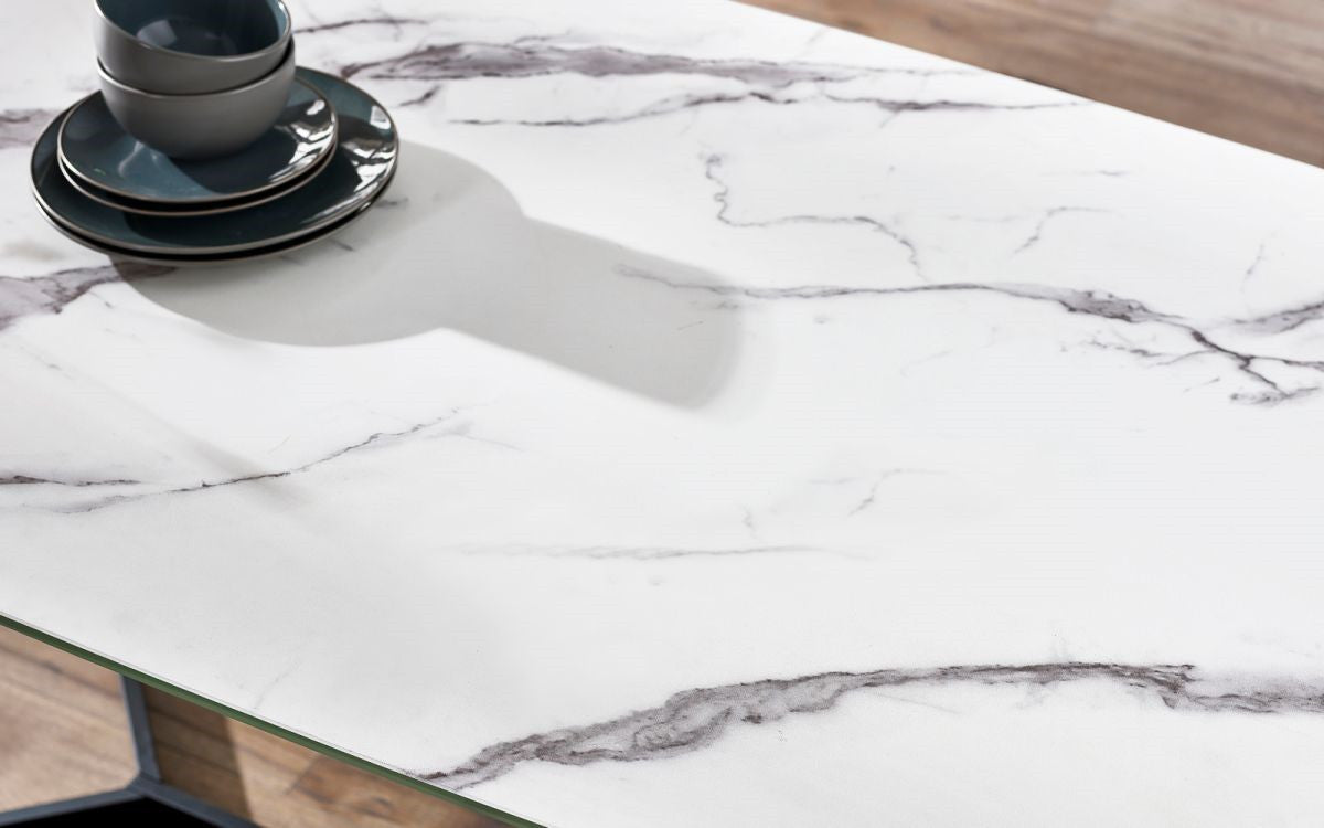 Julian Bowen Olympus White Marble Dining Table