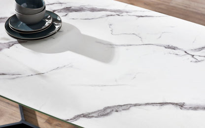 Julian Bowen Olympus White Marble Dining Table