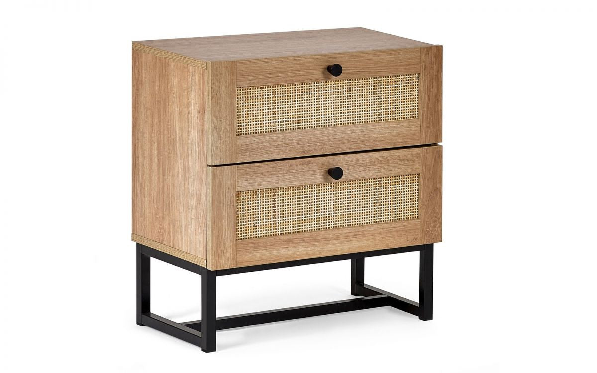 Julian Bowen Padstow Oak 2 Drawer Bedside
