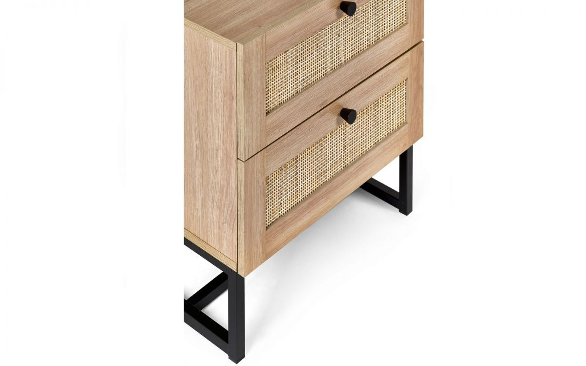 Julian Bowen Padstow Oak 2 Drawer Bedside
