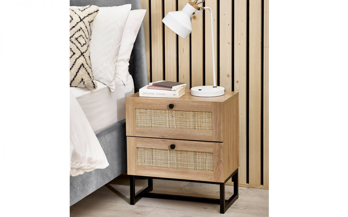 Julian Bowen Padstow Oak 2 Drawer Bedside