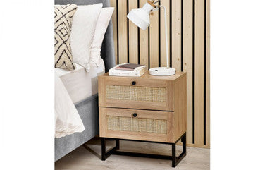 Julian Bowen Padstow Oak 2 Drawer Bedside