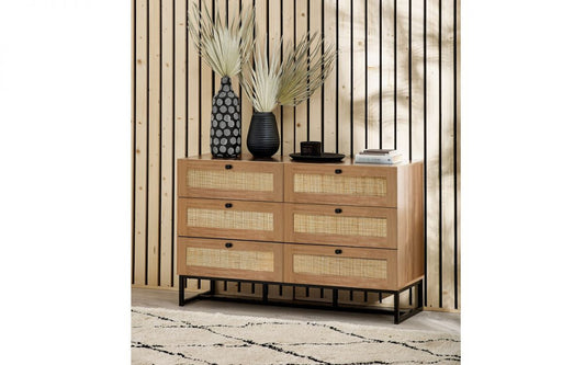 Julian Bowen Padstow Oak 6 Drawer Oak Chest