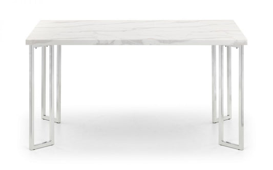 Julian Bowen Positano White Marble 150Cm Rectangular Dining Table