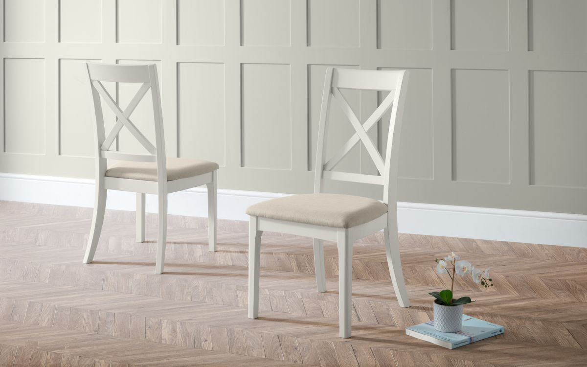 2 x Julian Bowen Provence Grey Oak Dining Chairs