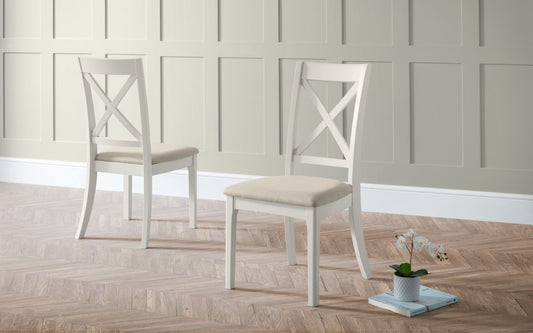 2 x Julian Bowen Provence Grey Oak Dining Chairs