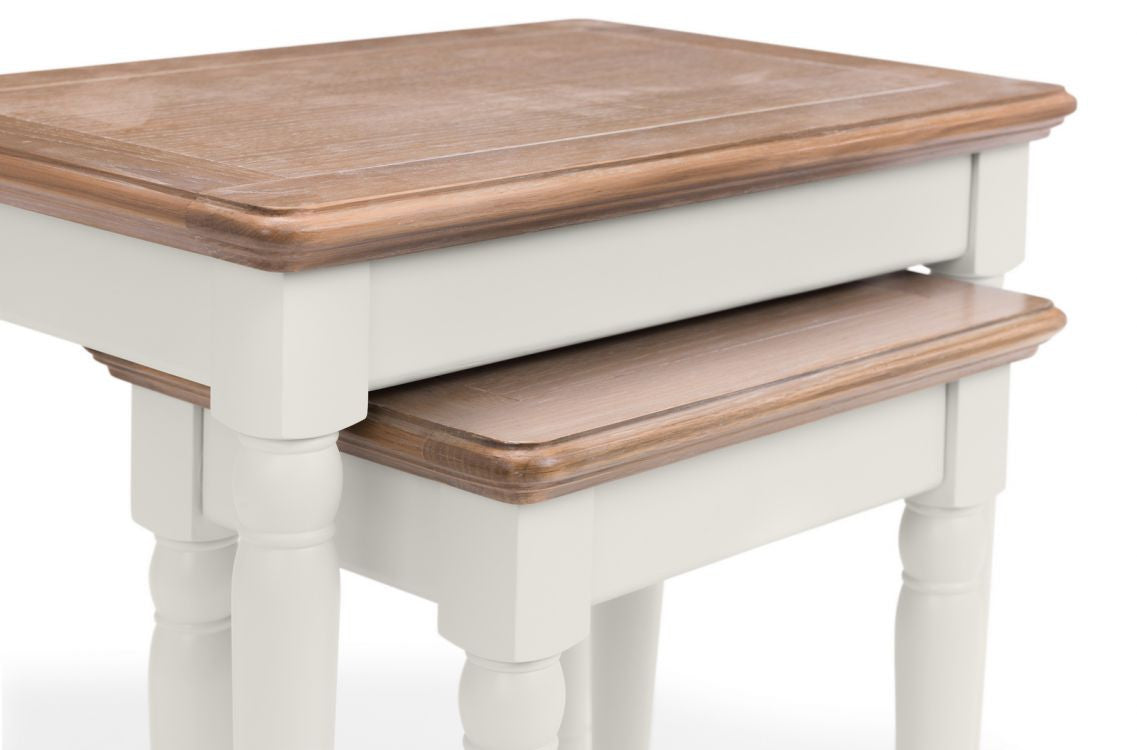 Julian Bowen Provence Grey Oak Nest Of Tables
