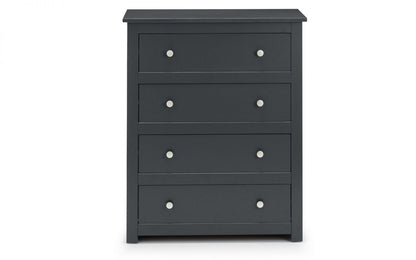 Julian Bowen Radley Anthracite Wooden 4 Drawer Chest