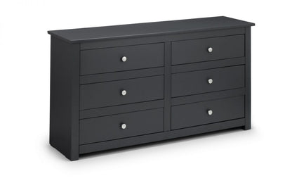 Julian Bowen Radley Anthracite Wooden 6 Drawer Chest