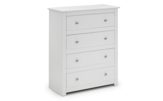 Julian Bowen Radley Surf White Wooden 4 Drawer Chest