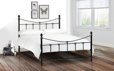 Julian Bowen Rebecca 5ft Kingsize Stone White Metal Bed