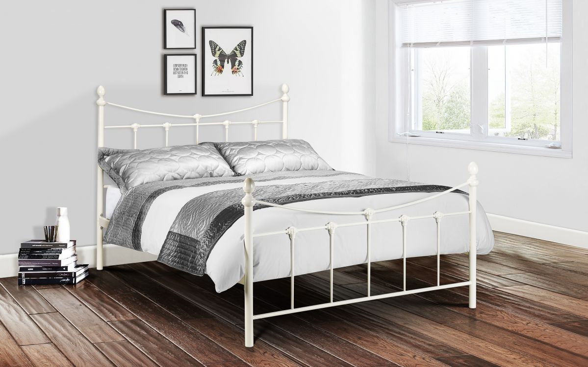 Julian Bowen Rebecca 4ft6 Double Stone White Bed