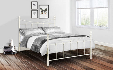 Julian Bowen Rebecca 4ft6 Double Stone White Bed