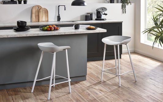 2 x Julian Bowen Renzo Grey Bar Stools