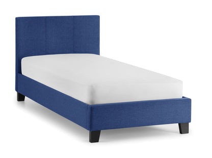 Julian Bowen Rialto 3ft Single Dark Blue Linen Fabric Bed