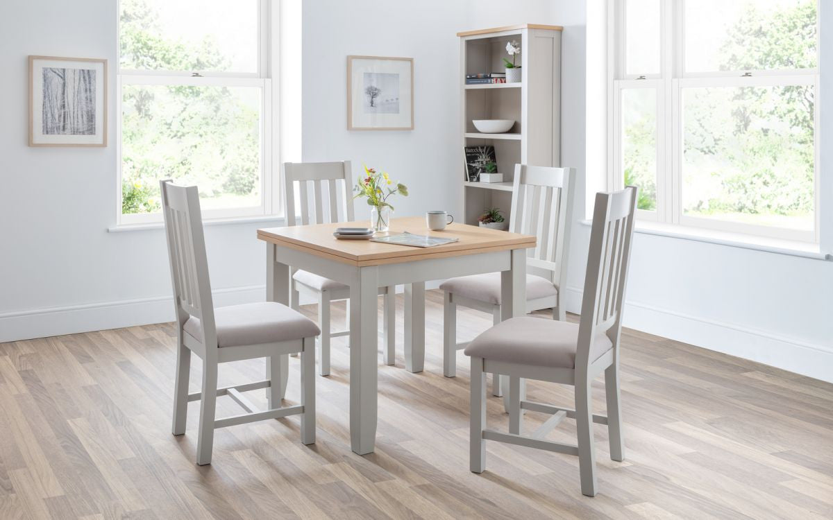 Julian Bowen Richmond Grey Oak Flip-Top Square Dining Table