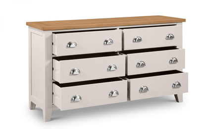 Julian Bowen Richmond Two Tone 6 Drawer Wide Chest