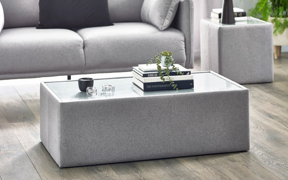 Julian Bowen Rohe Grey Fabric Coffee Table