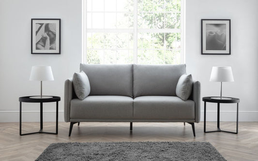 Julian Bowen Rohe Light Grey Fabric 2 Seater Sofa