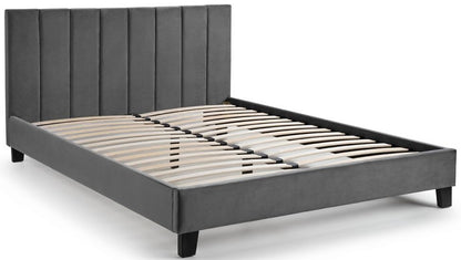 Julian Bowen Rosa Grey 3ft Single Velvet Bed