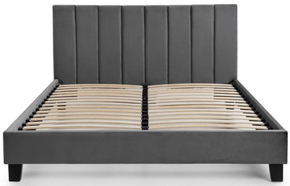 Julian Bowen Rosa Grey 3ft Single Velvet Bed